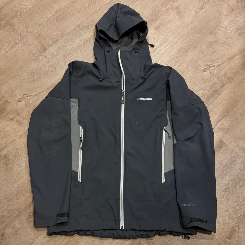 Patagonia Dimensions Soft-Shell Hooded Jacket Men's Large L Gray Windstopper